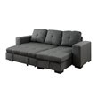 Furniture of America Barato Transitional Fabric Convertible Sectional in Gray