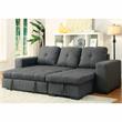 Furniture of America Barato Transitional Fabric Convertible Sectional in Gray