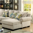 Furniture of America Ellington Transitional Fabric Sectional in Beige