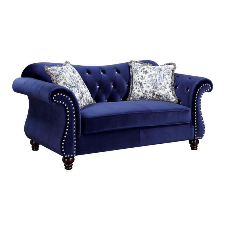 Jolanda Living Room Set (Blue) Furniture Of America, 5 Reviews