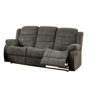 furniture of america enrique transitional chenille fabric reclining sofa