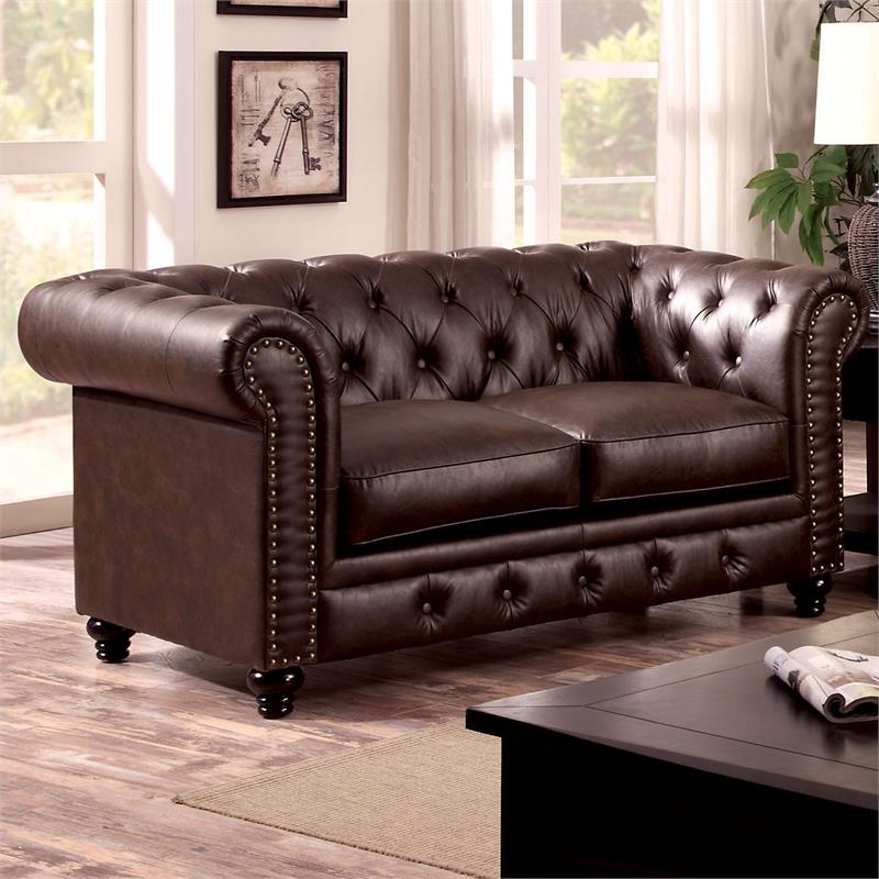 faux leather loveseat and chair