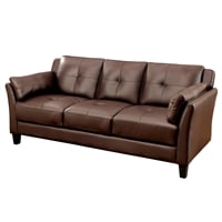 Stanton Leather Sofa With Tufted Seat And Back In Camel