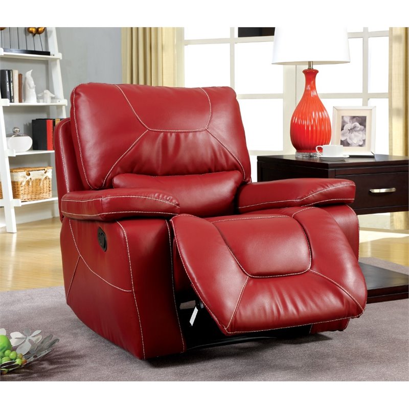 red manual recliner