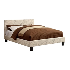 furniture of america ramone fabric full platform bed in beige