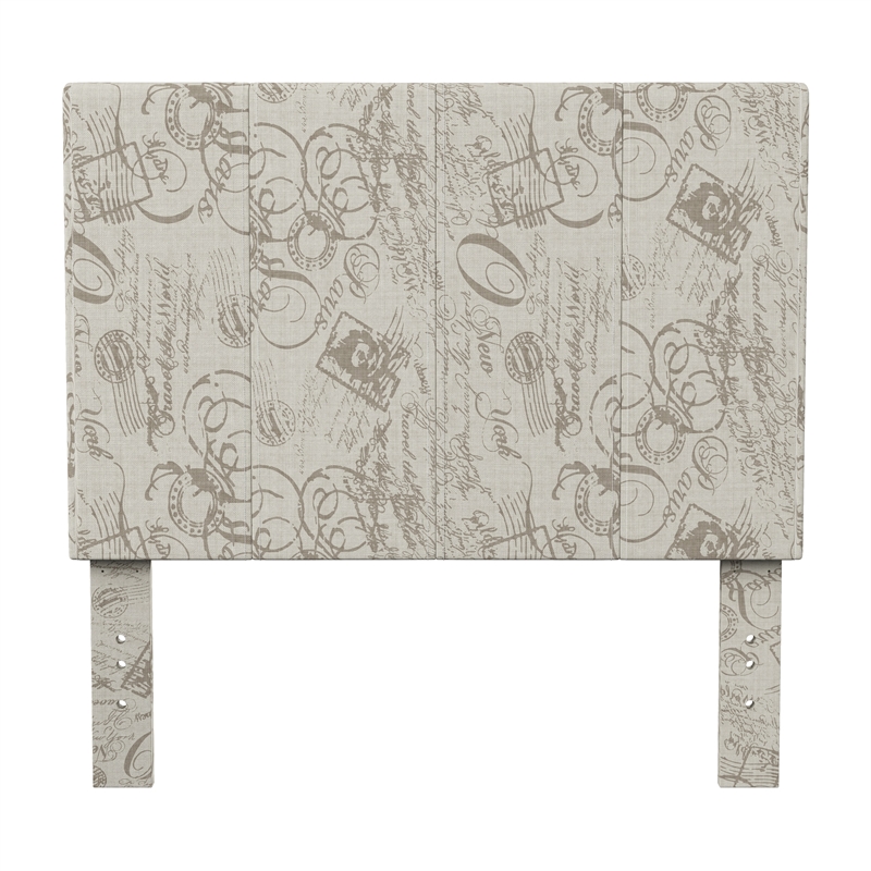 Furniture of America Ramone Contemporary Fabric Twin Headboard in Beige