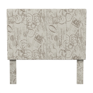 furniture of america ramone contemporary fabric twin headboard in beige