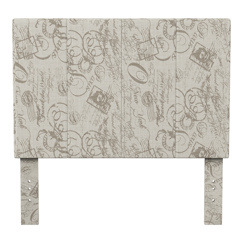 Furniture of America Ramone Contemporary Fabric Twin Headboard in Beige