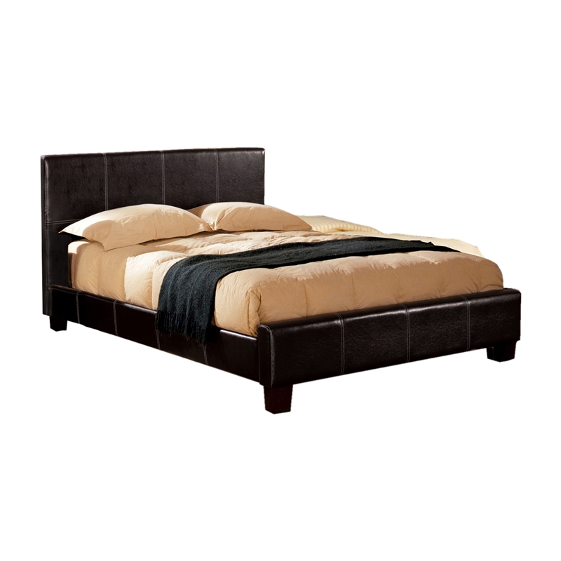 Furniture of America Sentrium Faux Leather Cal King Platform Bed in ...