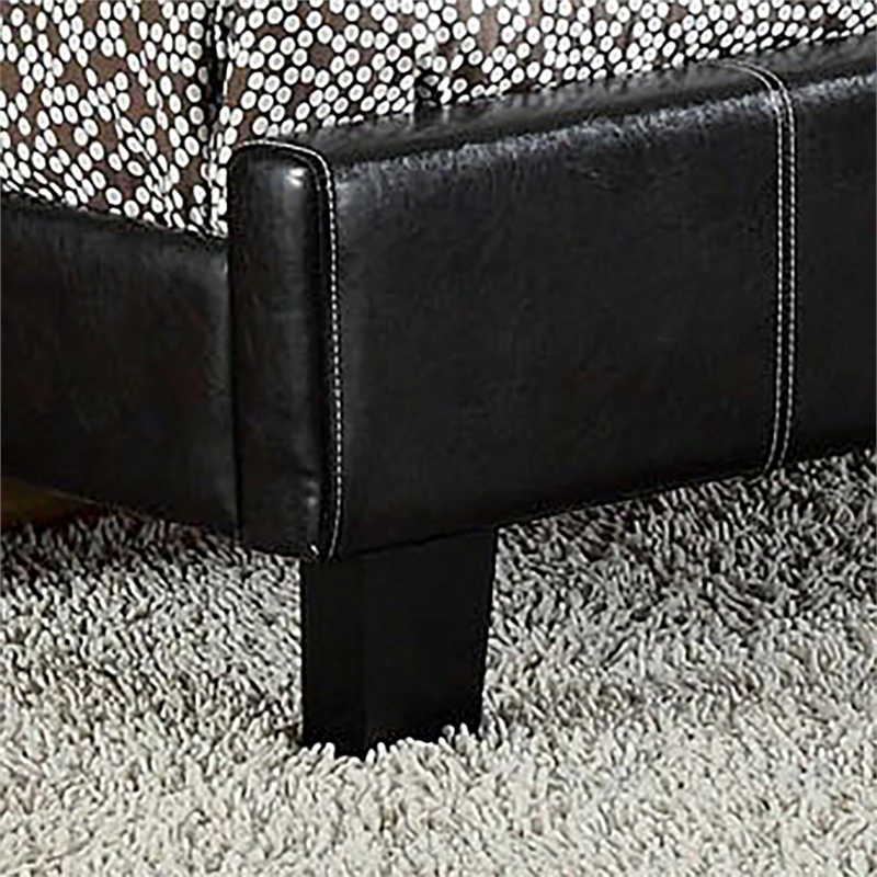 Furniture of America Sentrium Faux Leather Full Platform Bed in Espresso