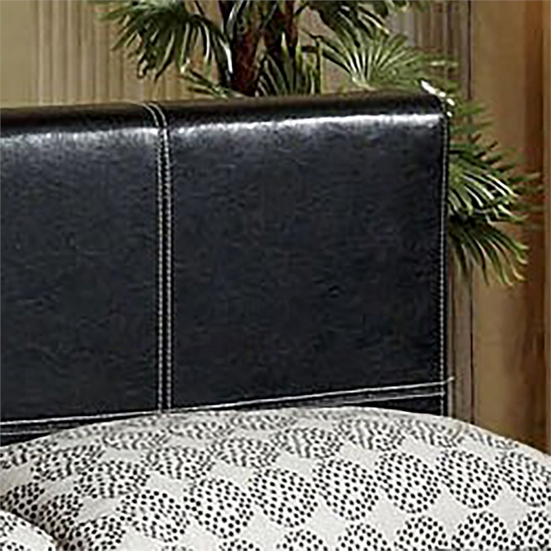 Furniture of America Sentrium Faux Leather Full Platform Bed in Espresso