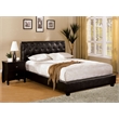 Furniture of America Naylor Faux Leather Full Tufted Platform Bed in Espresso