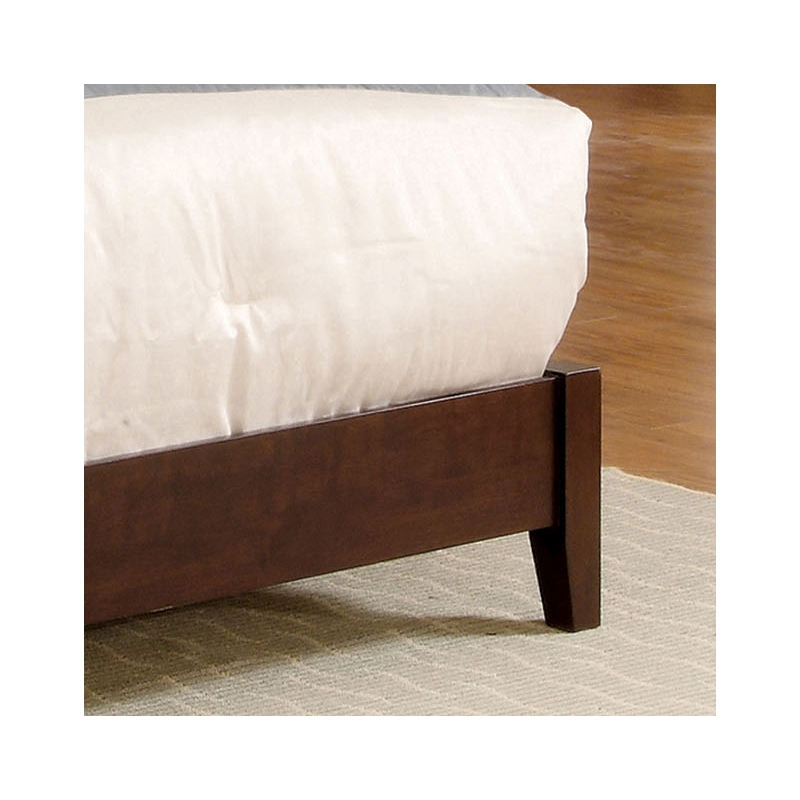 Furniture of America Sirius Solid Wood Tufted King Bed in Brown Cherry