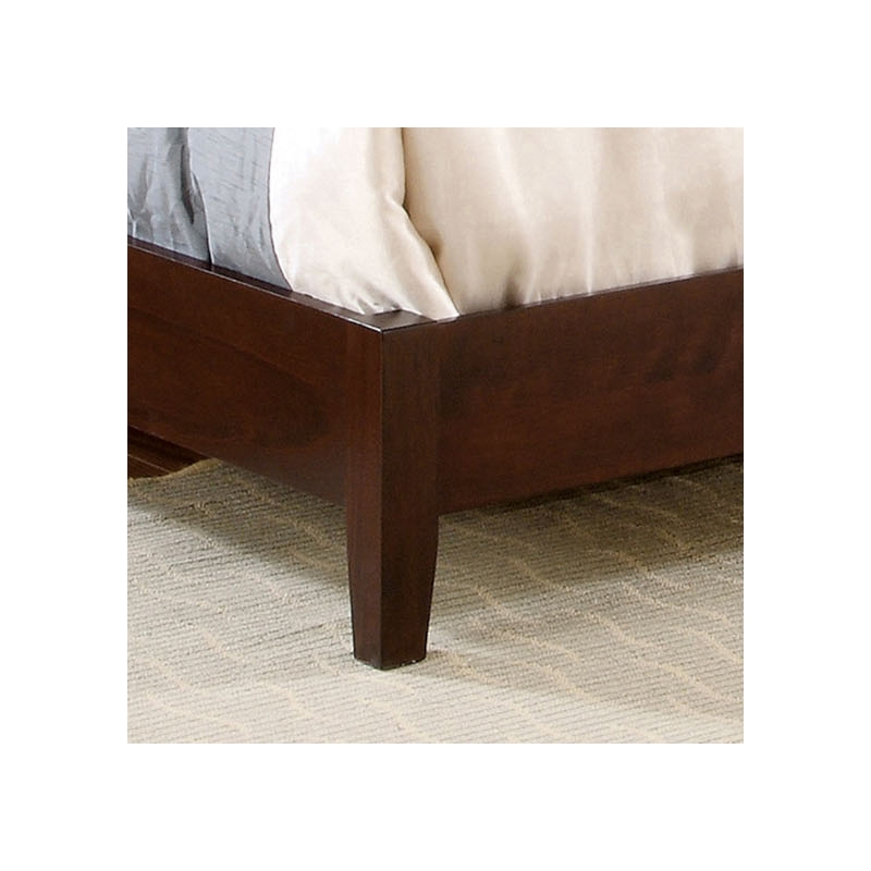 Furniture of America Sirius Solid Wood Tufted King Bed in Brown Cherry