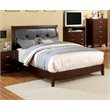Furniture of America Sirius Solid Wood Tufted King Bed in Brown Cherry