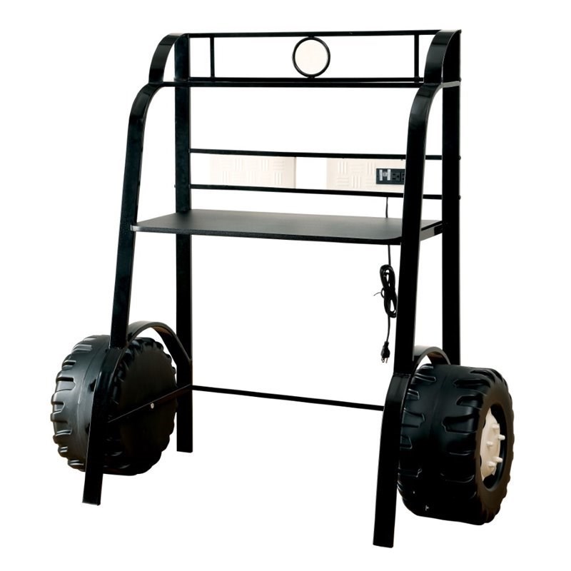 Furniture of America Ramirez Traditional Metal Desk with Stool in Black