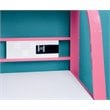 Furniture of America Ramirez Traditional Metal Desk with Stool in Pink
