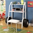 Furniture of America Ramirez Traditional Metal Desk with Stool in White
