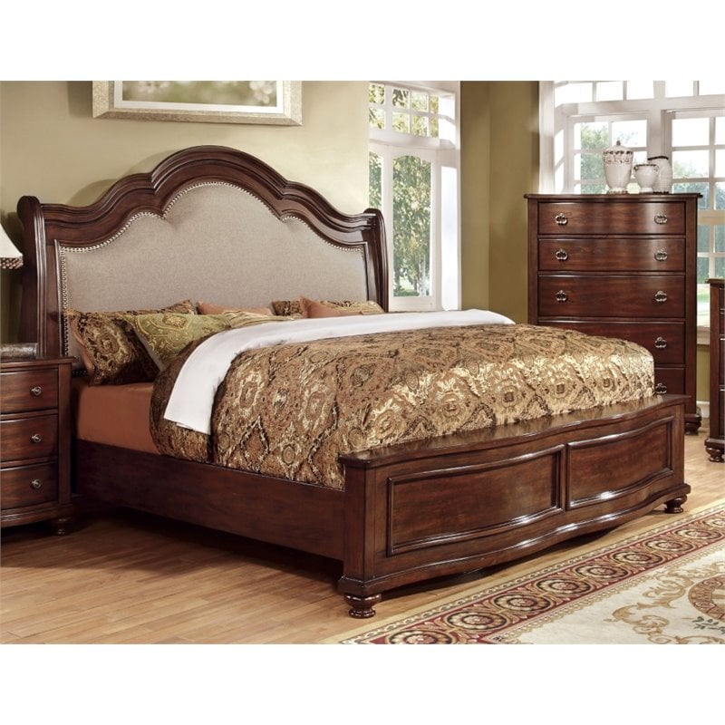 Furniture Of America Marcella King Upholstered Panel Bed Image Is Loading Furniture Of America Marcella King Upholstered Panel Bed