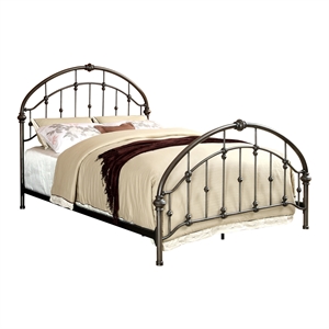 furniture of america niva contemporary metal spindle bed in brushed bronze