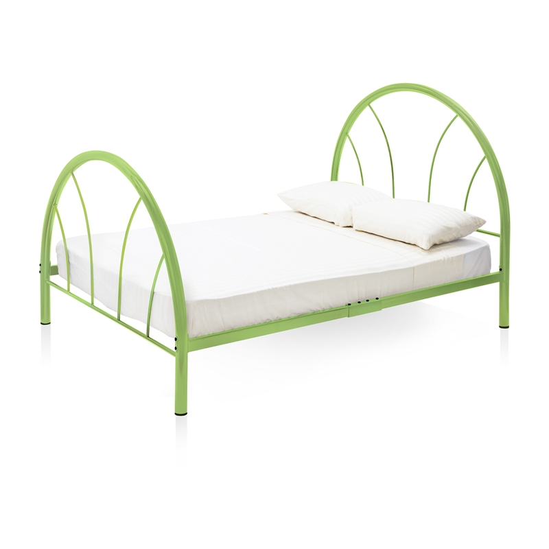 Furniture of America Beasley Contemporary Metal Platform Full Bed in Green