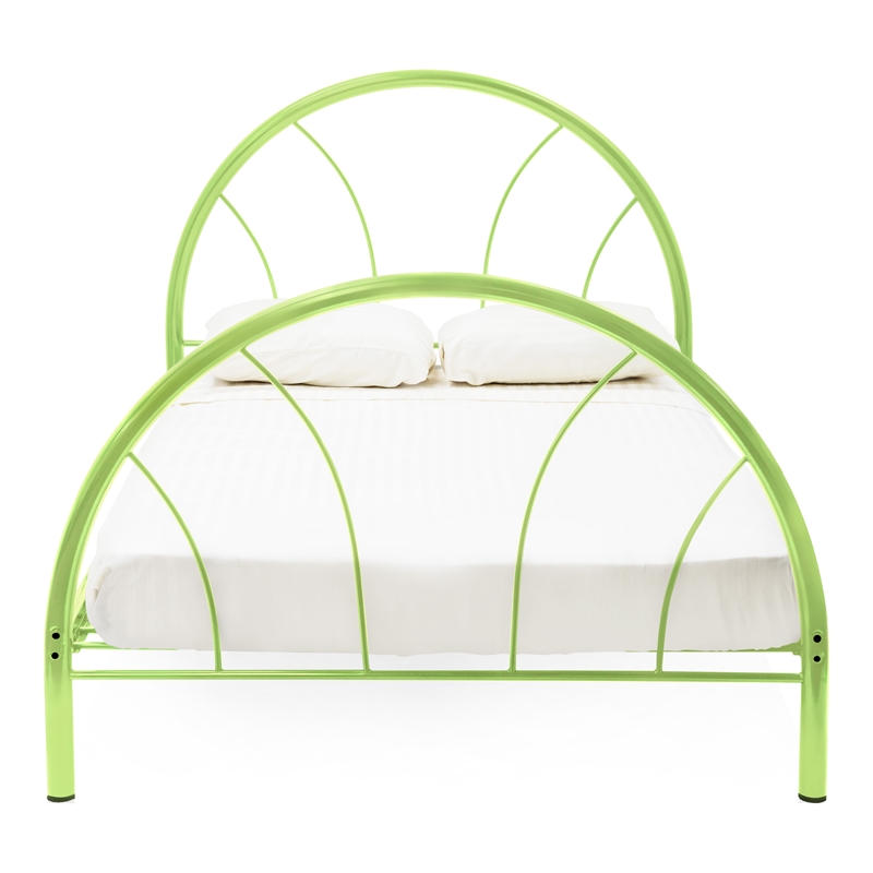 Furniture of America Beasley Contemporary Metal Platform Full Bed in Green