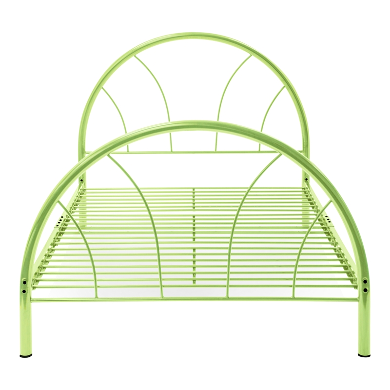 Furniture of America Beasley Contemporary Metal Platform Full Bed in Green
