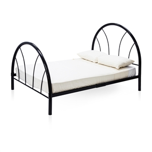 furniture of america capelli transitional metal arch spindle bed in black