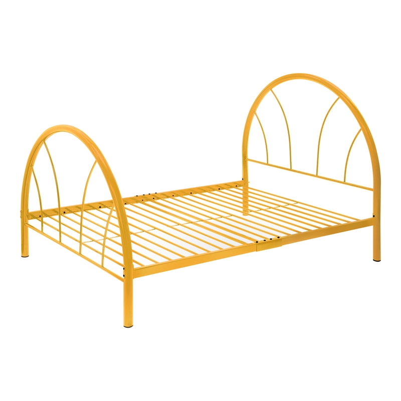 Furniture of America Beasley Contemporary Metal Platform Full Bed in Orange