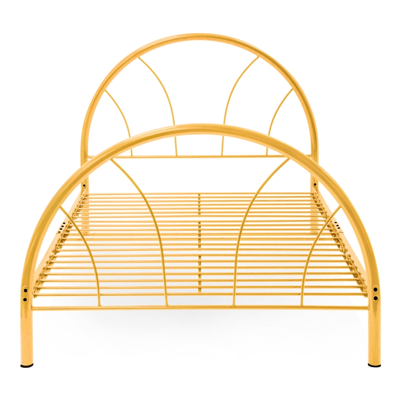 Furniture of America Beasley Contemporary Metal Platform Full Bed in Orange