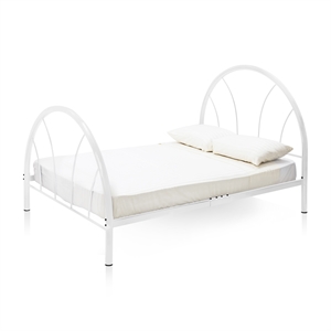 furniture of america capelli transitional metal arch spindle bed in white