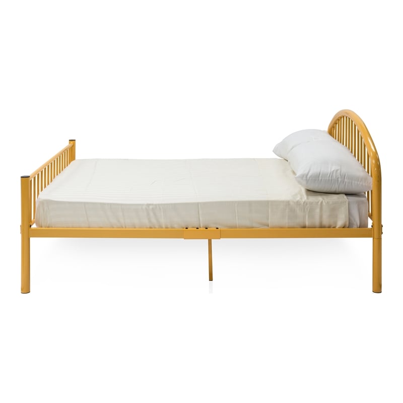 Furniture of America Capelli Contemporary Metal Slat Full Panel Bed in Orange