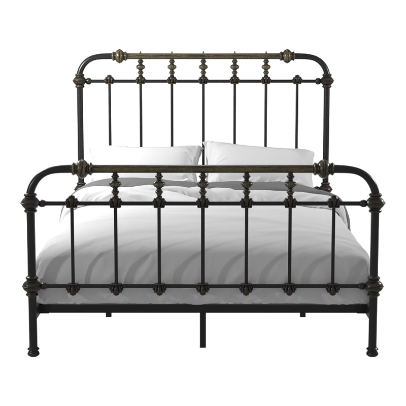 Furniture of America Cecil Transitional Metal Twin Spindle Bed in Antique Black
