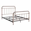 Furniture of America Gracie Contemporary Metal King Bed in Rose Gold