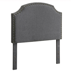 Furniture of America Davos Fabric Upholstered Twin Headboard in Gray