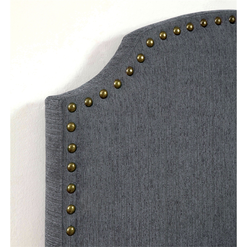 Furniture of America Davos Fabric Upholstered Twin Headboard in Gray