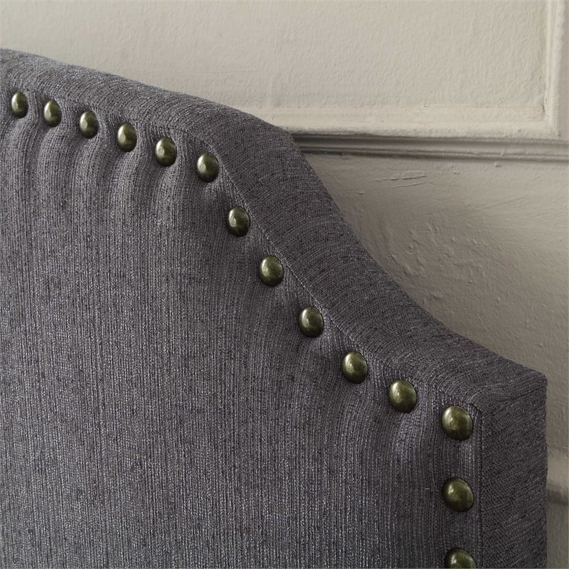 Furniture of America Davos Fabric Upholstered Twin Headboard in Gray