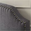 Furniture of America Davos Fabric Upholstered Twin Headboard in Gray