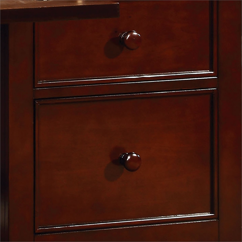Furniture of America Dimanche Transitional Solid Wood Desk in Cherry
