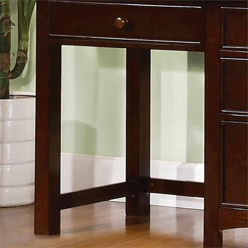 Furniture of America Dimanche Transitional Solid Wood Desk in Dark Walnut
