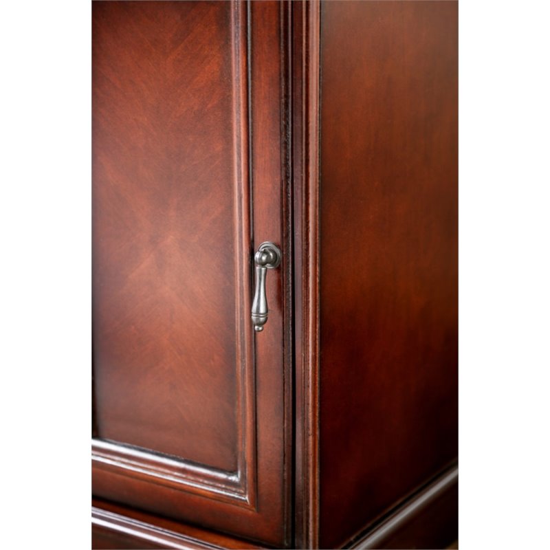 Furniture of America Daren I Transitional Wood Storage End Table in Cherry