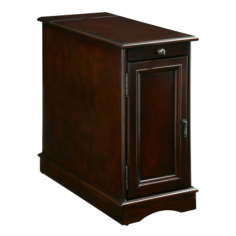 Furniture of America Daren I Transitional Wood Storage End Table in