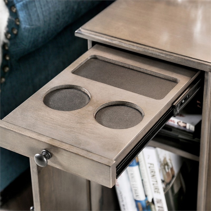 Furniture of America Daren I Transitional Storage End Table in Antique Brown