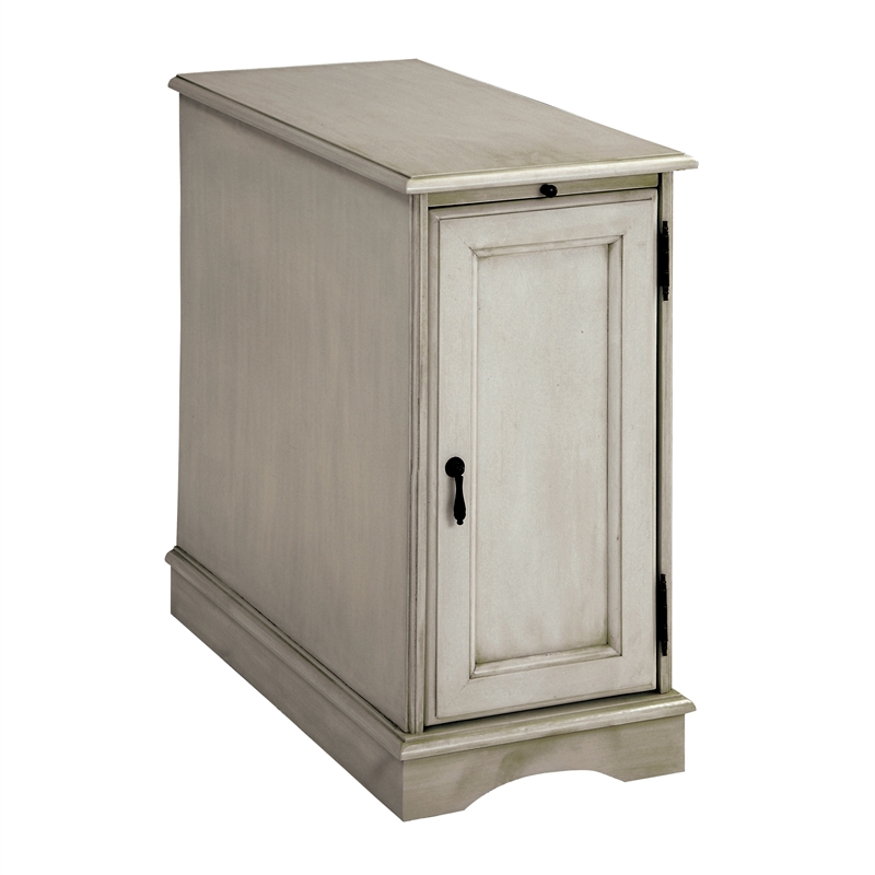 Furniture of America Daren II Transitional Wood 1-Cabinet End Table in White