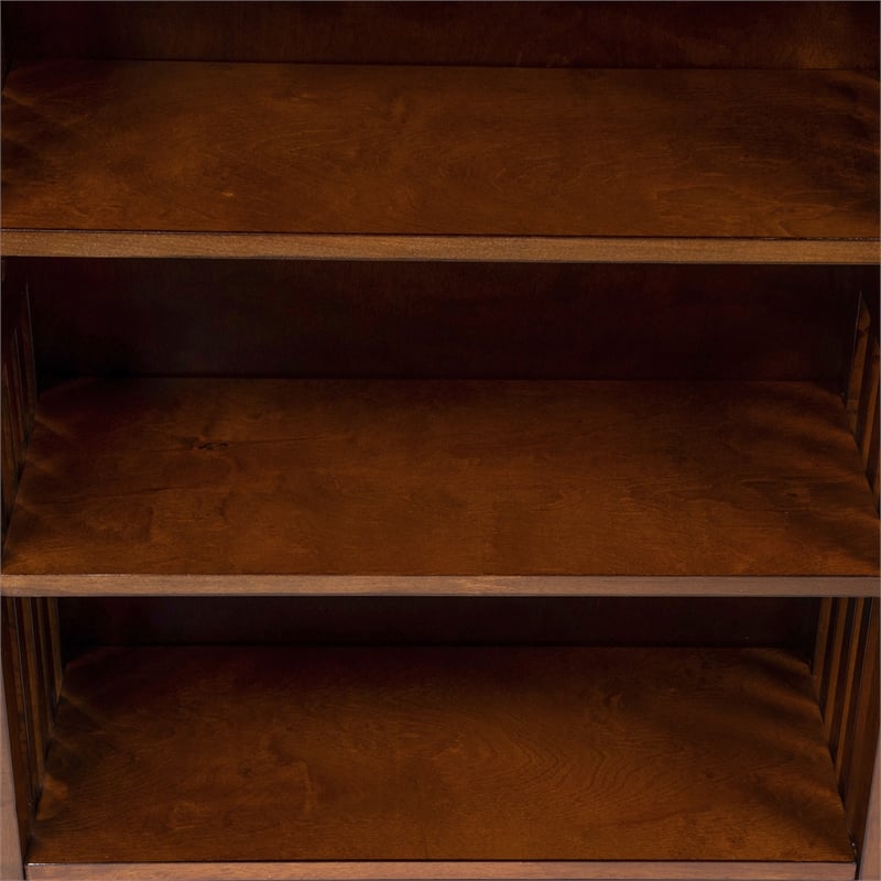 Furniture of America Davis Wood 5-Shelf Bookcase in Antique Oak