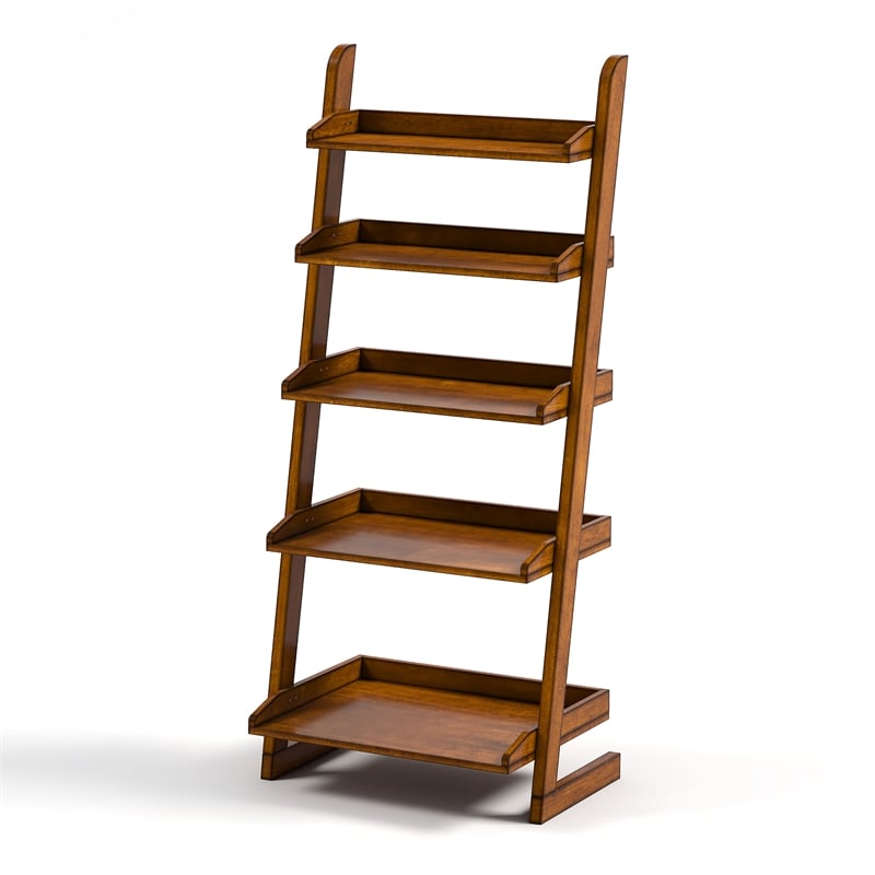 Furniture of America Carley Transitional Wood 5 Shelf Bookcase in Antique Oak