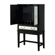Furniture of America Setley Modern Wood Two-Tone Wine Rack in Black