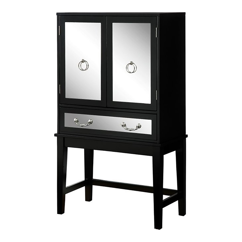 Furniture of America Setley Modern Wood Two-Tone Wine Rack in Black