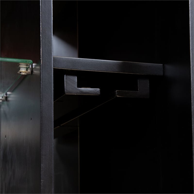 Furniture of America Setley Modern Wood Two-Tone Wine Rack in Black