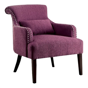 furniture of america gabe transitional fabric upholstered accent arm chair